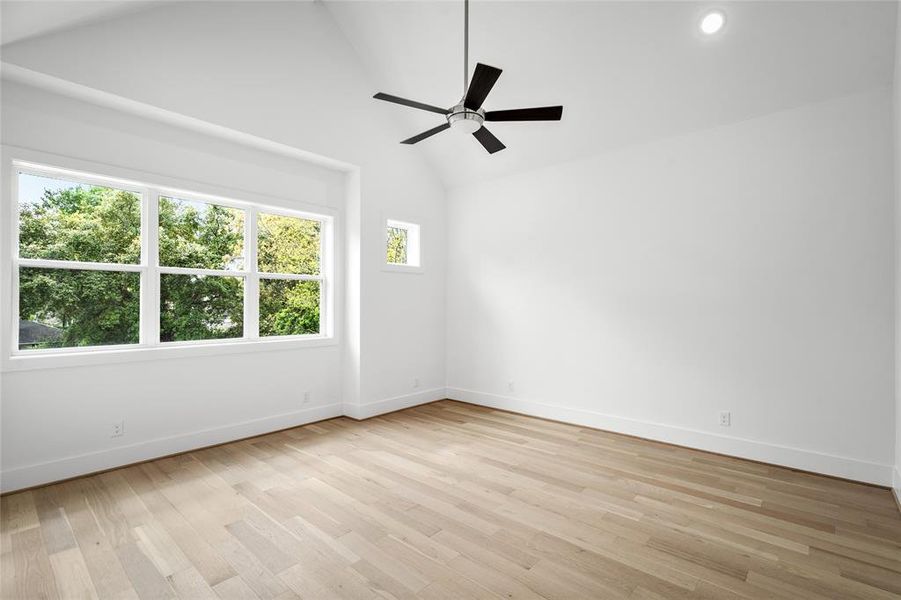 Pictures don't do this secondary bedroom justice, sitting beneath soaring ceilings and flooded with natural light. You'll be impressed by how spacious the secondary bedrooms are.