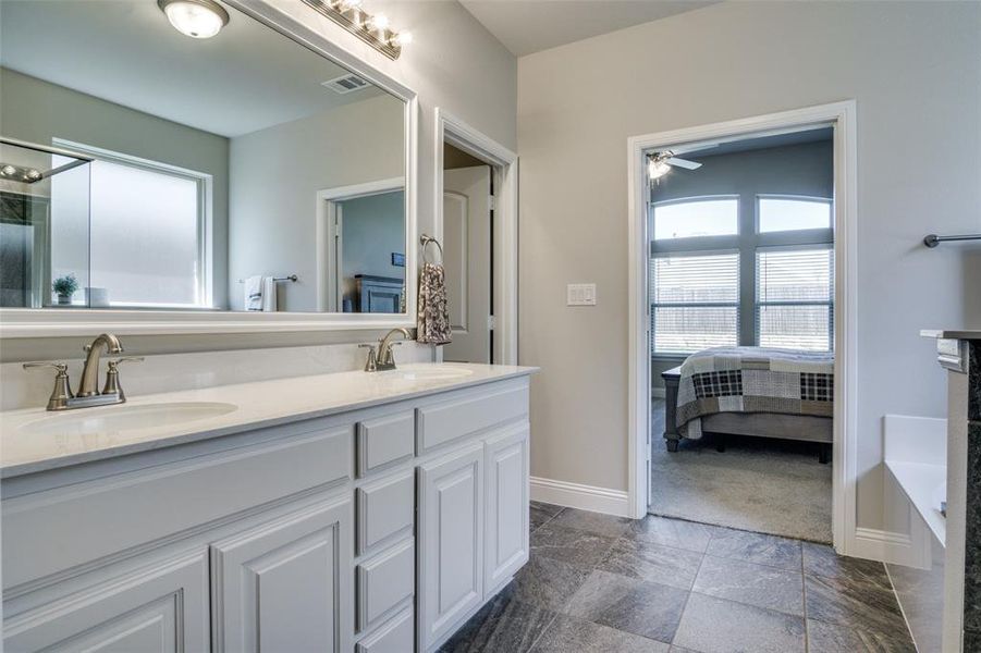 Primary Bath has Dual Sink Vanity