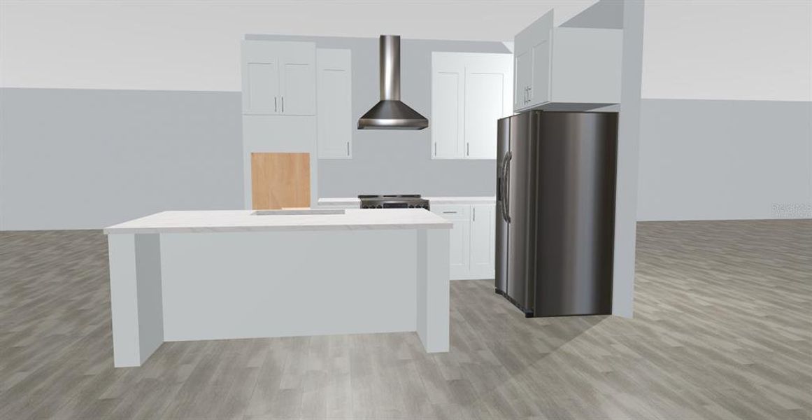 3D image of virtually staged Kitchen