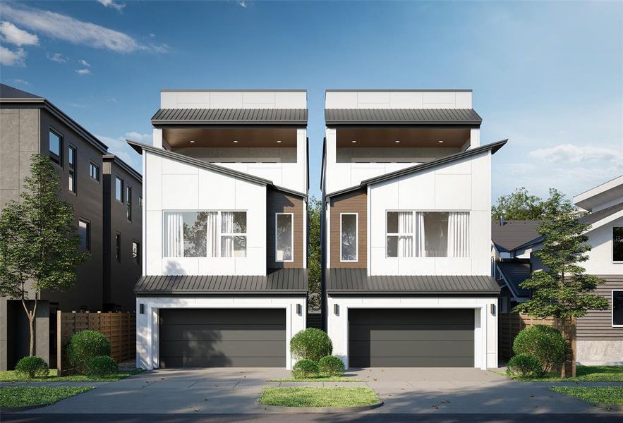 Rendering of the two 3 story homes on Edwards St.