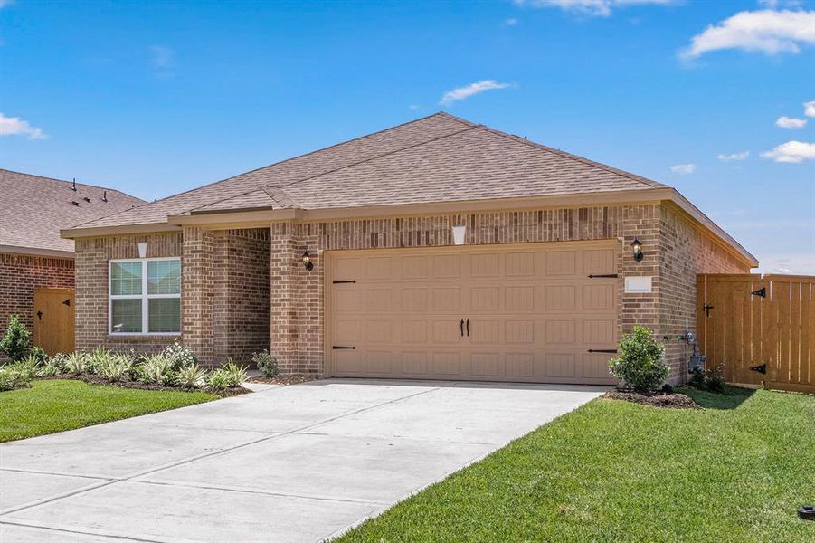 The Blanco Plan by LGI Homes. Completed example being built at 14017 Freeboard Drive. Completed example may have different colors and finishes that actual home.