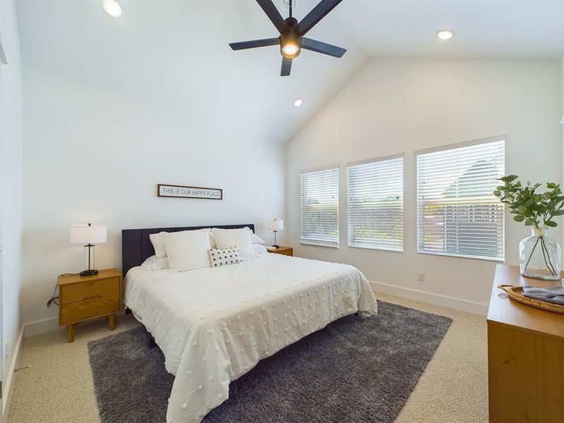 Elegant and spacious primary bedroom - located on the second floor. Photos from another community by the same builder, FINISHES & COLORS MAY VARY! Ceiling fans are not included!