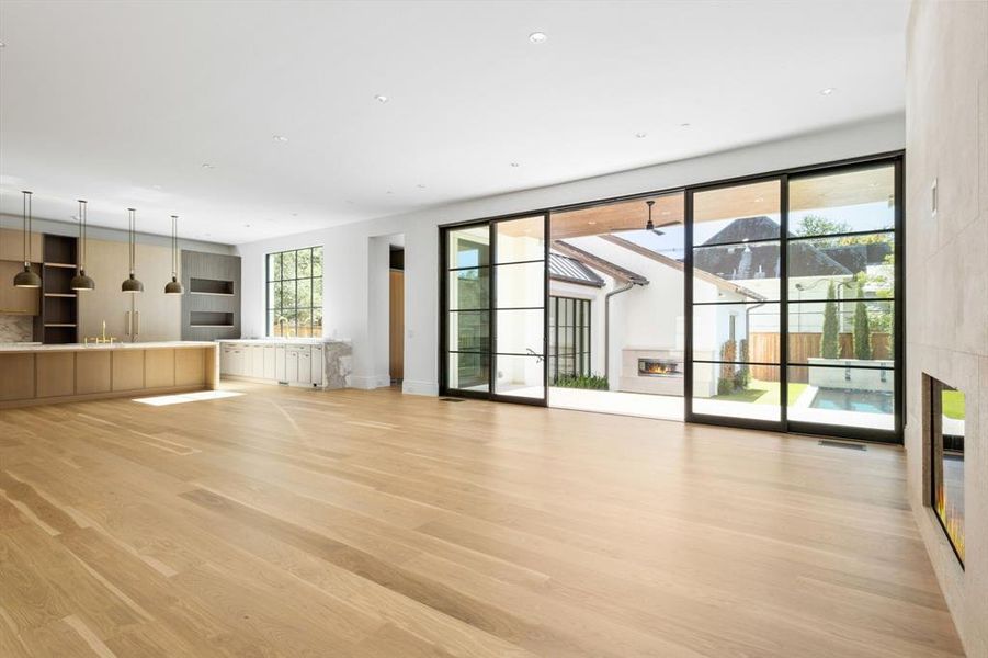 Family Room with Kolbe Sliding Doors