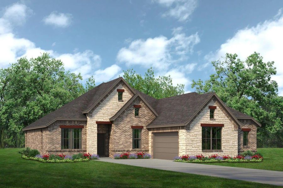 Elevation D with Stone | Concept 2267 at Redden Farms - Signature Series in Midlothian, TX by Landsea Homes