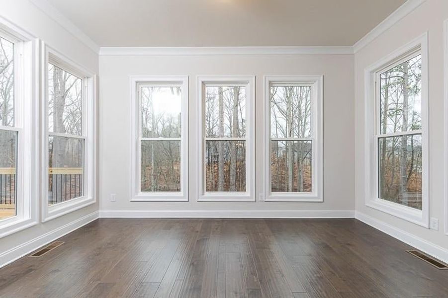 Optional sunroom. Photo not actual home, but previously built Mansfield plan.