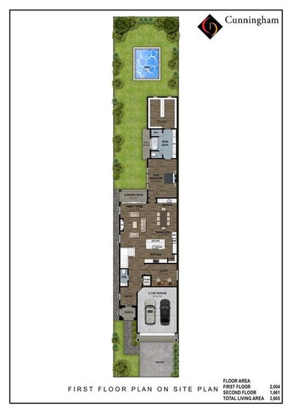 Site plan & first floor rendering to show space & layout. Buyer/buyer's agent to verify specs & dimensions