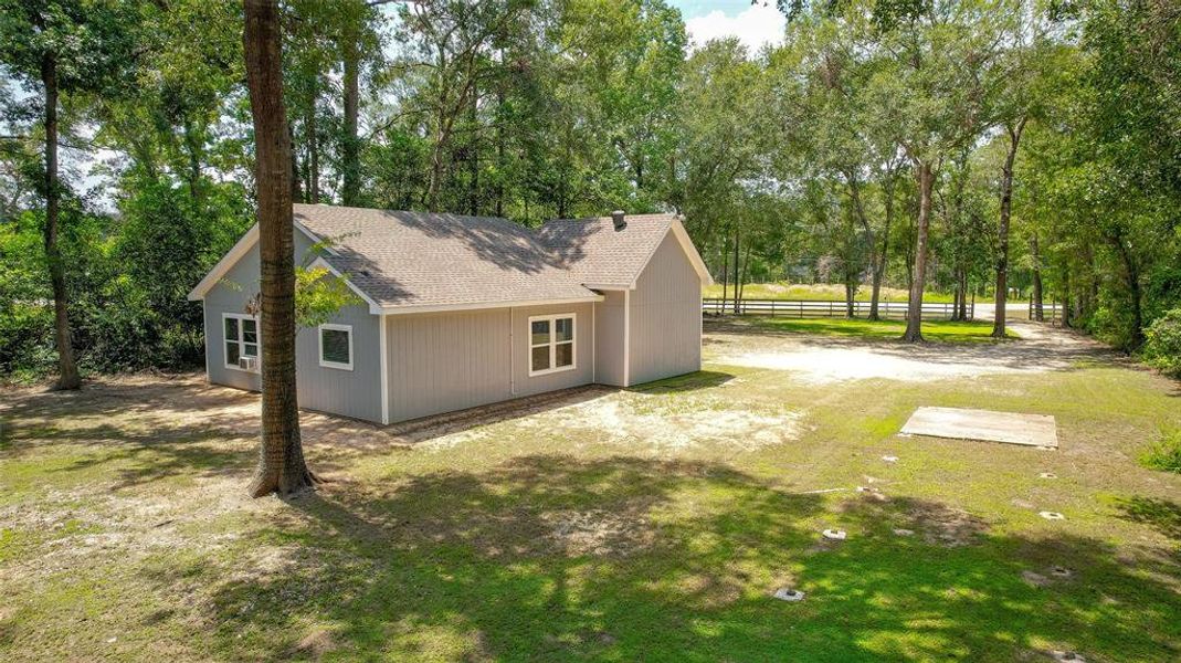 Aerial view from the back of the property.