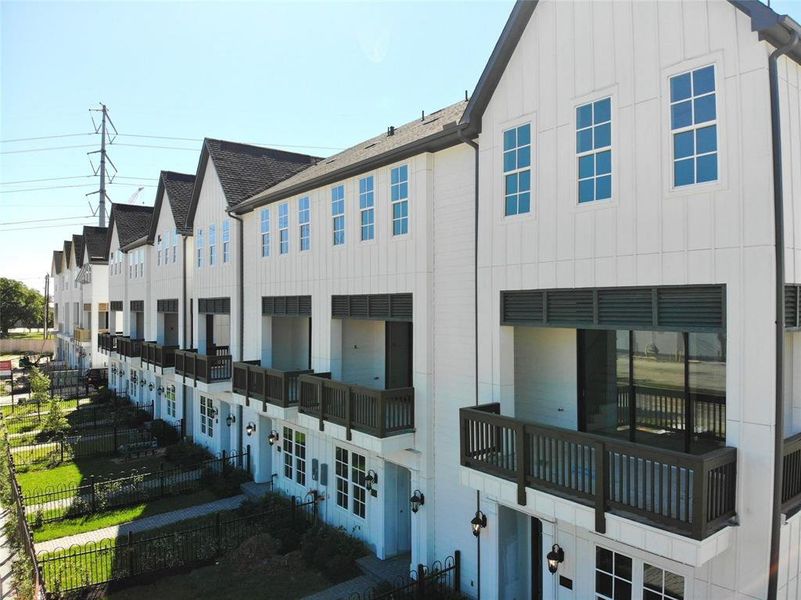 Oversized deep balconies for optimal outdoor living.