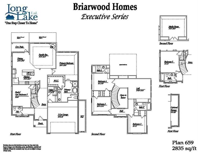 The 659 floor plan features 4 bedrooms, 3 full baths, 1 half bath, and over 2,800 square feet of living space.