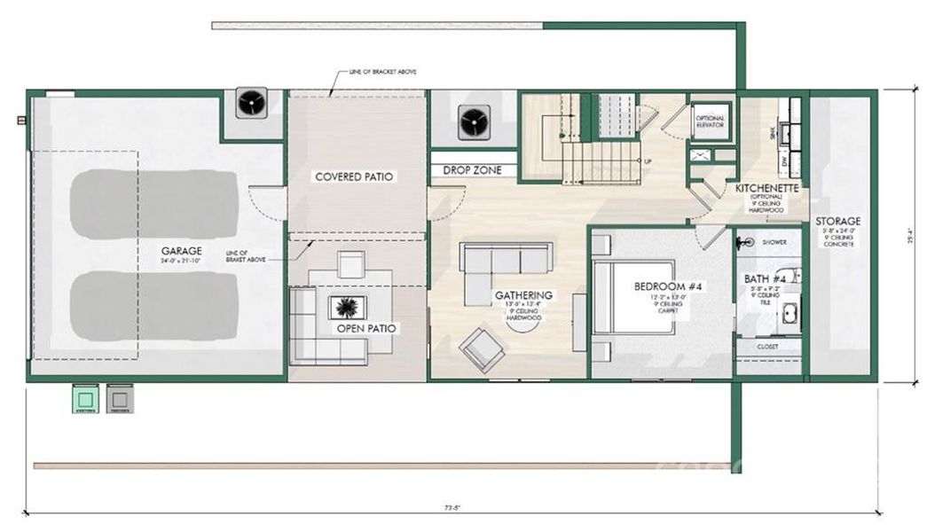 Lower level layout