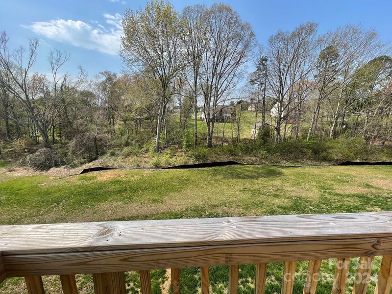 Backyard with mature trees