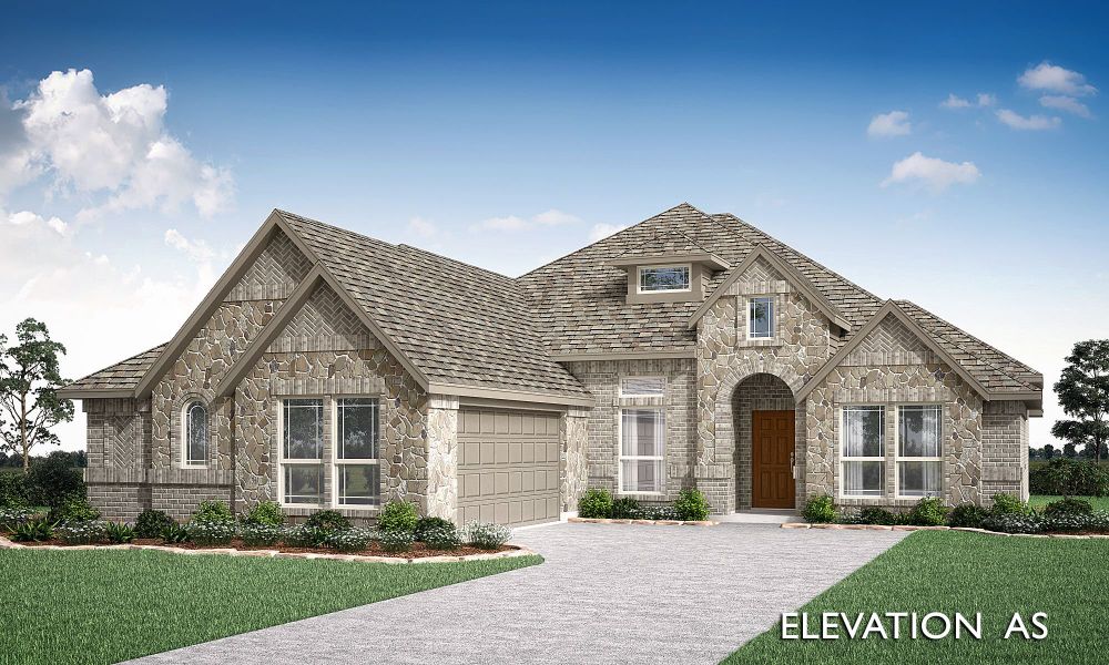 Elevation AS. 2,250sf New Home in Waxahachie, TX