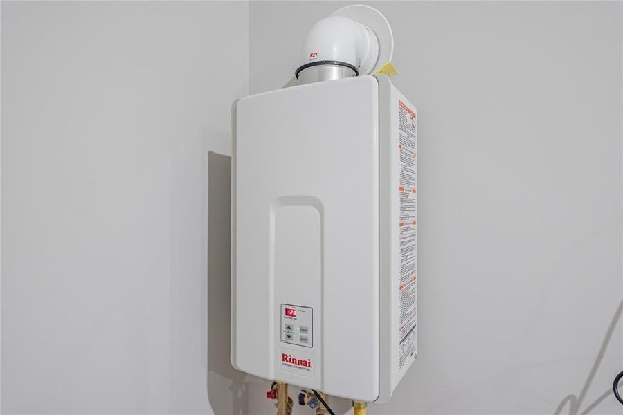 Enjoy Endless Hot Water with the Natural Gas Tankless Water Heater! Energy Savings! **Image is of the Tankless Water Heater!