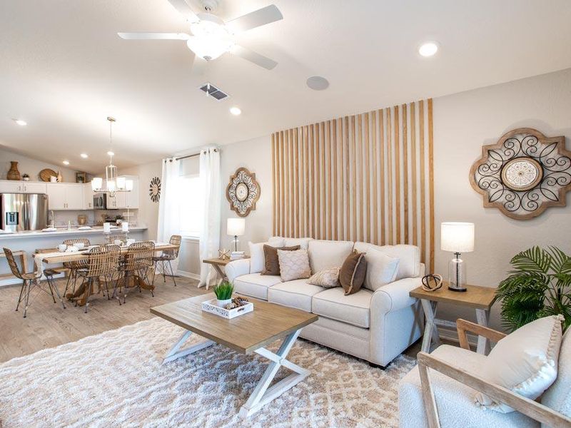 Modern, open-concept layout provides a spacious living area - Amaryllis home plan by Highland Homes