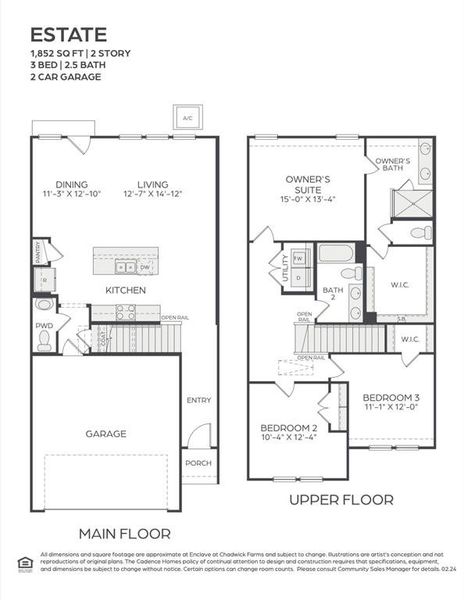 Our new Estate floor plan features a wonderful main floor open concept design and nicely sized bedrooms upstairs.