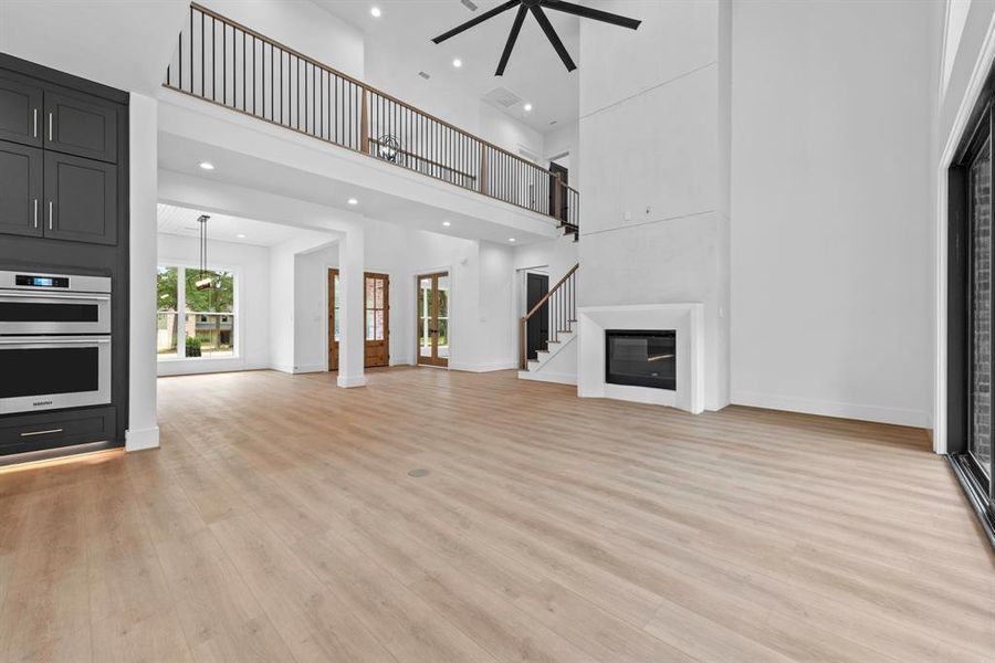 Balcony walk open to living room.