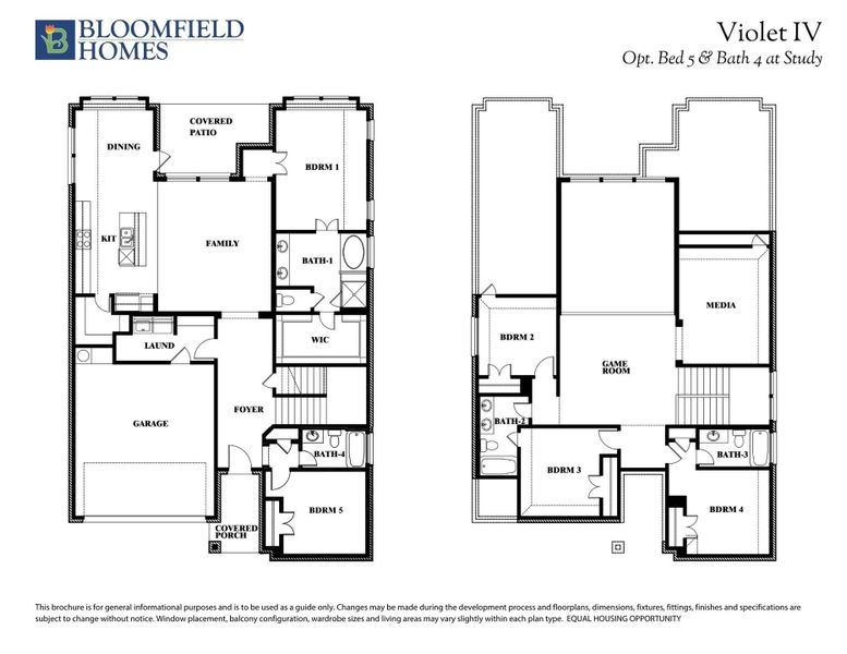 Violet IV Opt Bed 5/Bath4 at Study Floor Plan
