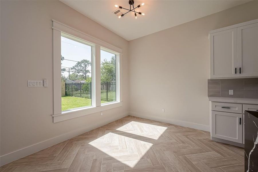 Formal dining nook and double pane windows of course all throughout