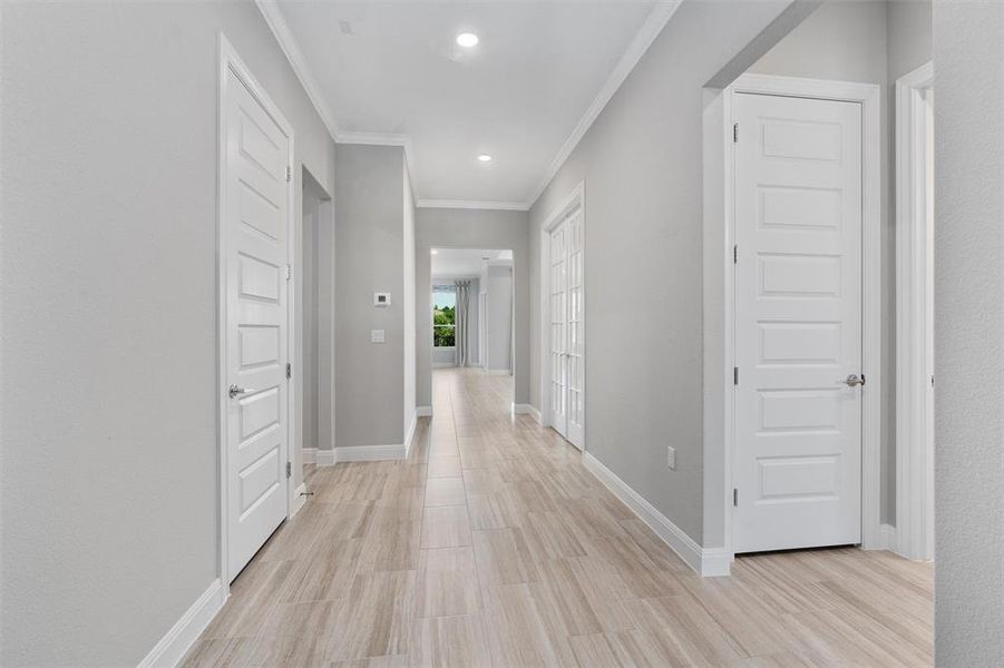 entry hall towards kitchen/living/dining room