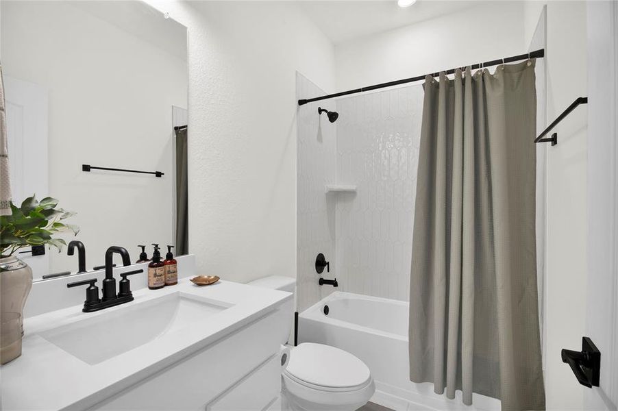 Modern second bathroom.