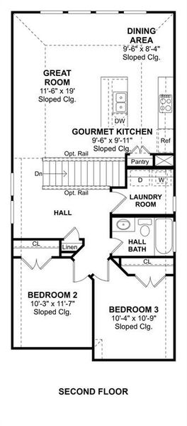 The Cleveland floor plan by K. Hovnanian Homes. 2nd Floor shown. *Prices, plans, dimensions, features, specifications, materials, and availability of homes or communities are subject to change without notice or obligation.