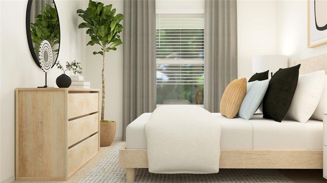 Bedroom featuring carpet floors