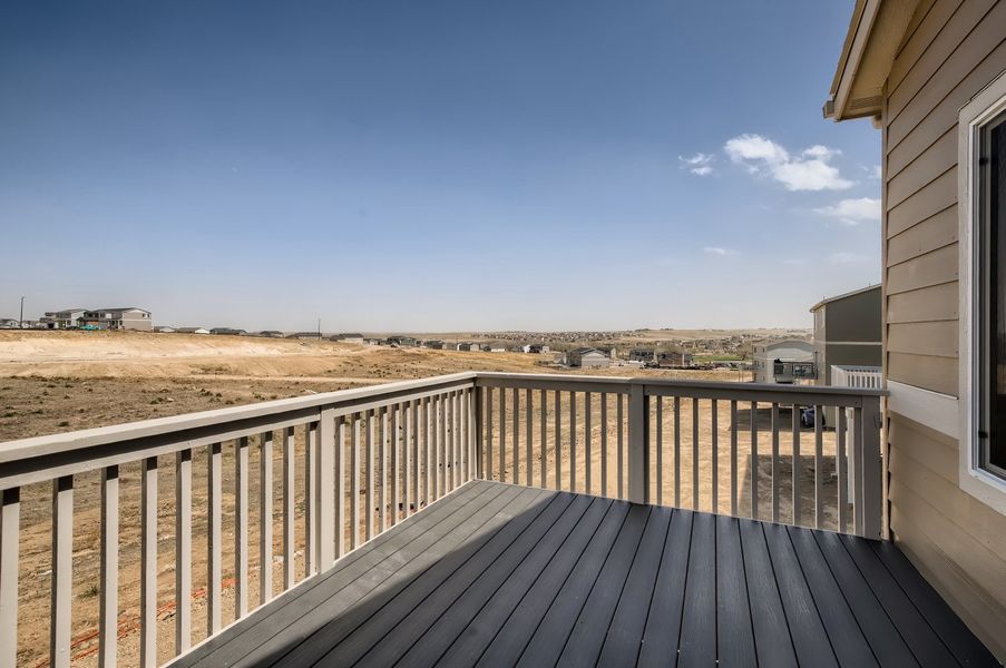 Rear deck of the ranch style Telluride plan by Century Communities