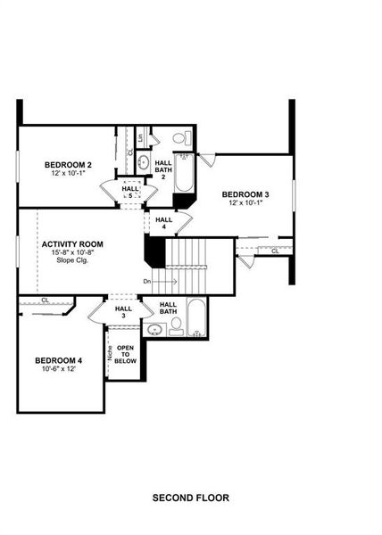 The Palmer II floor plan by K. Hovnanian Homes. 2nd Floor shown. *Prices, plans, dimensions, features, specifications, materials, and availability of homes or communities are subject to change without notice or obligation.