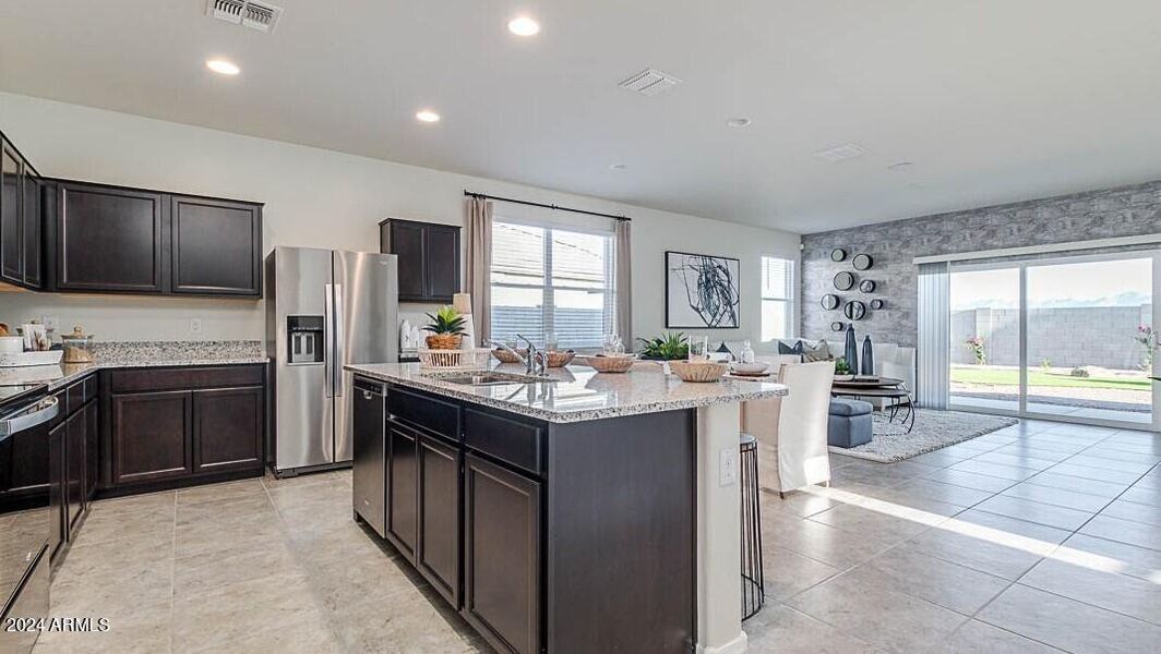 Kitchen and living room