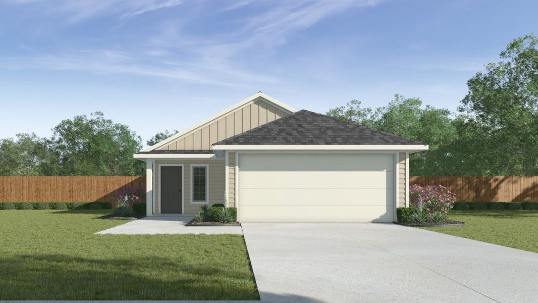 New construction Single-Family house 13301 Cerise Queen Way, Mustang Ridge, TX 78610 The Amber- photo