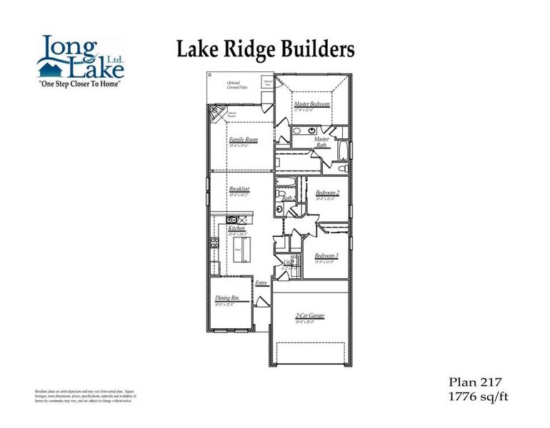 Plan 217 features 3 bedrooms, 2 full baths, and over 1,700 square feet of living space.