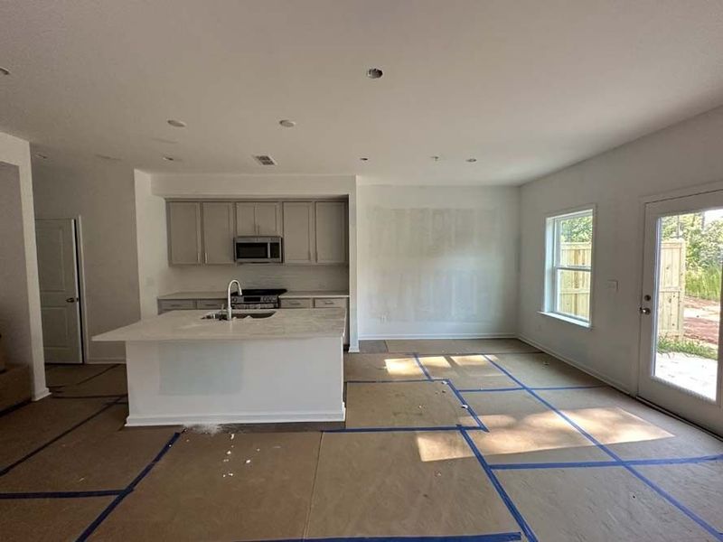 Kitchen and Breakfast Area Featuring Milan Collection Finishes Construction Progress