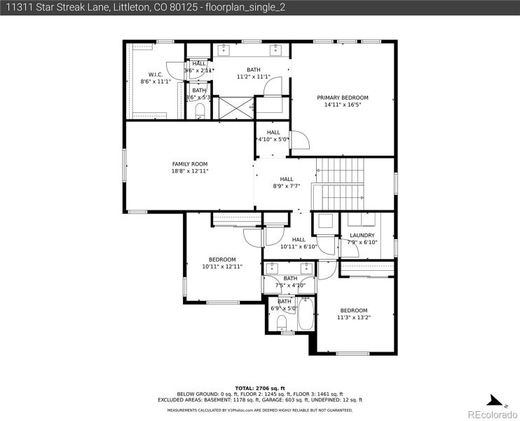 Upper level floor plan