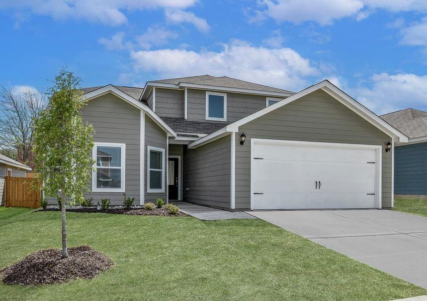 The Cypress floor plan has a wonderful two-car garage attached.