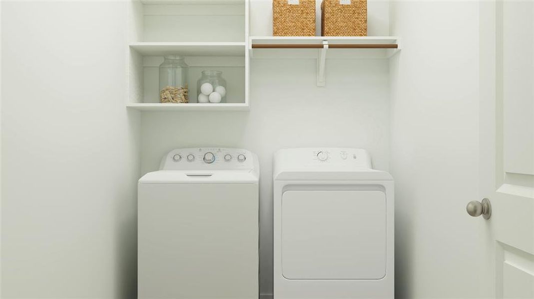 Laundry area with washing machine and dryer