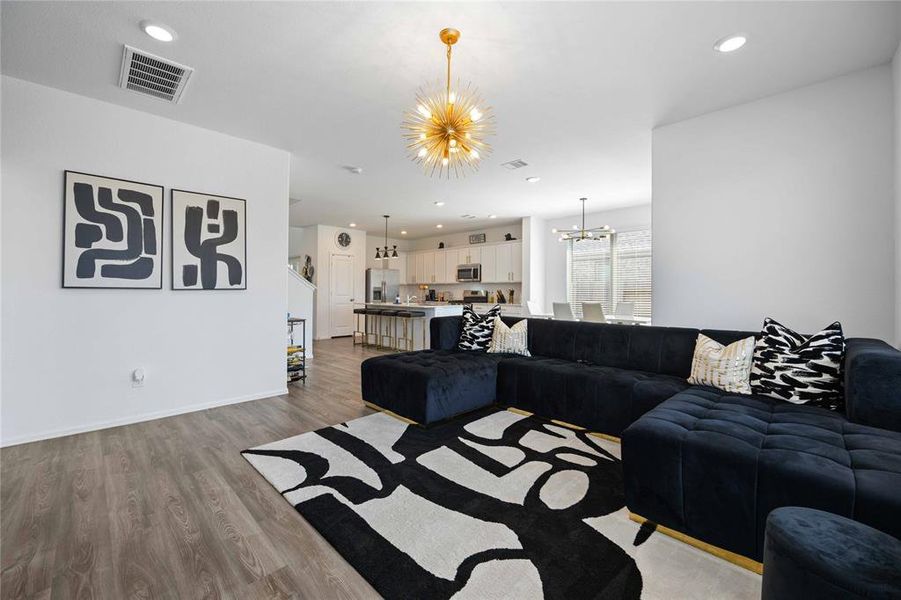 Another view of the family room off of the kitchen