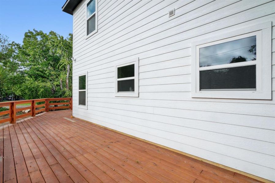 View of wooden deck