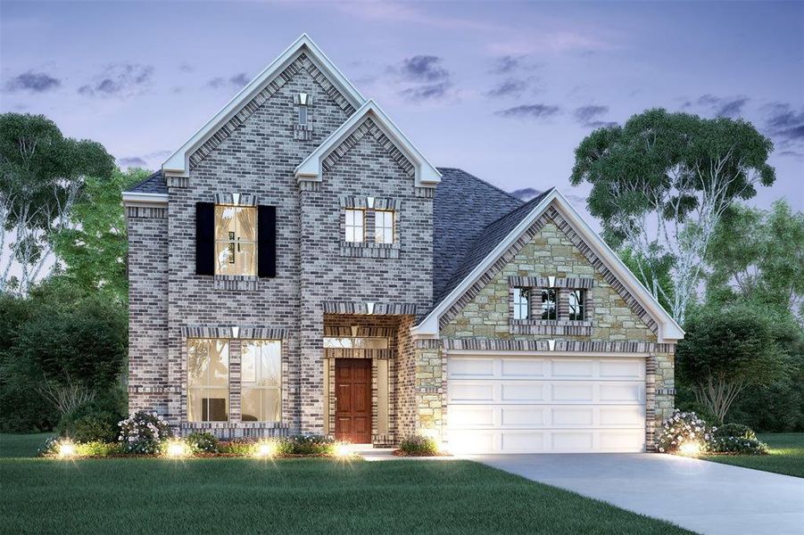 Stunning Monaco III home design by K. Hovnanian Homes with elevation A in beautiful Glen Oaks. (*Artist rendering used for illustration purposes only.)