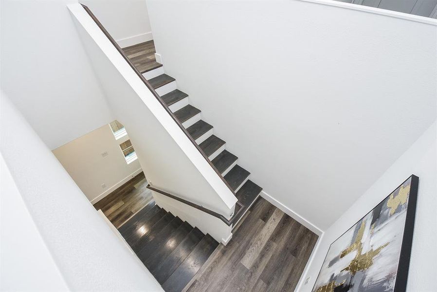 Isn't this a striking view of shining floors and easily accessed stairway?