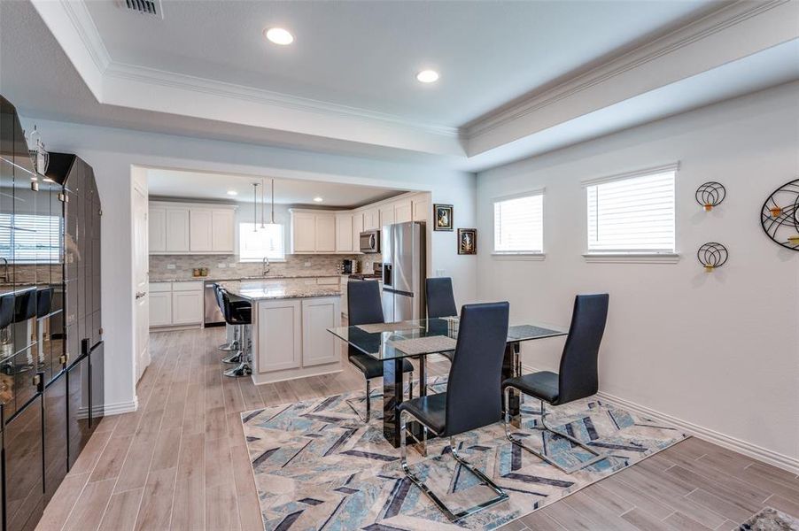 Dining area open to kitchen