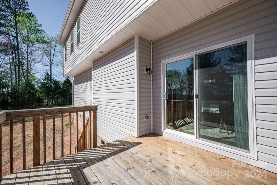 Rear deck with access to dining area