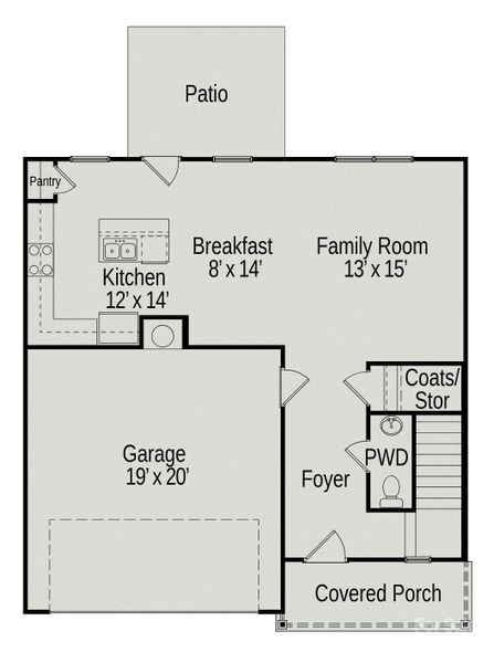 The Benson II, Elv. B First Floor layout with options