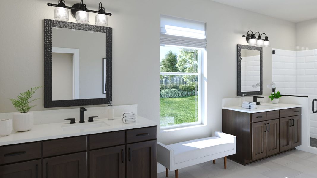 Primary Bathroom | Skyview | Courtyards at Waterstone | New homes in Palm Bay, FL | Landsea Homes