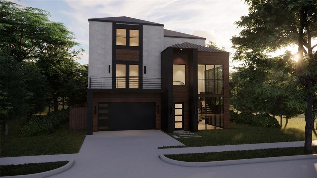 Front rendering of home.