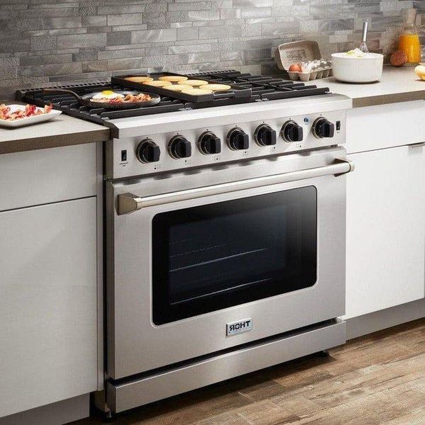 Range:  36 inch Gas range sample installation