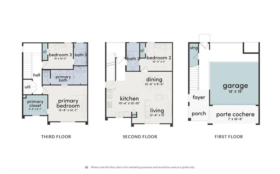 Each home at Pinemont Grove offers the same floor plan demonstrated here.