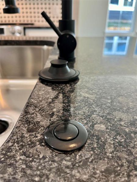 Interior details featuring dark stone counters