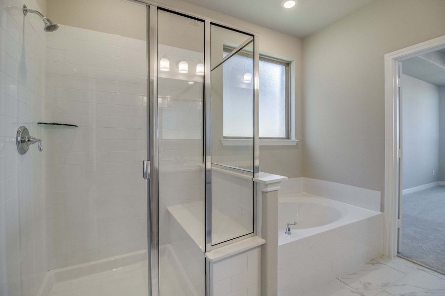 Primary bath. Note: Sample product photo - actual exterior and interior selections may vary by homesite