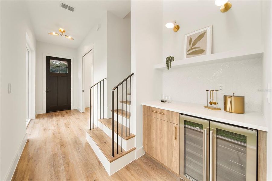 Wet Bar with wine fridge for all of your entertaining needs