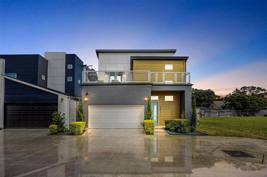 Front of the home with Ultra Modern structure and Facade, one of its kind.